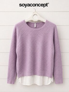SOYACONCEPT – Lavender Textured Knit Sweater L